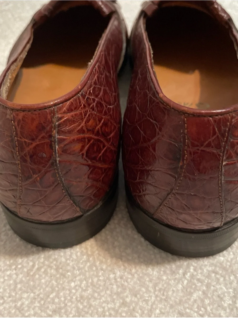 Salvatore Ferragamo Men's Genuine Crocodile Leather Loafers Brown Size 11.5 D